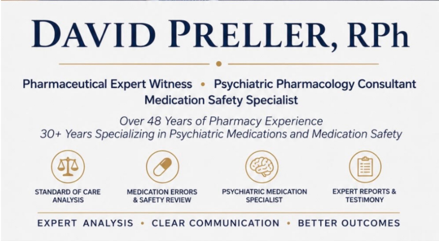 David Preller, RPh — Pharmaceutical Expert Witness